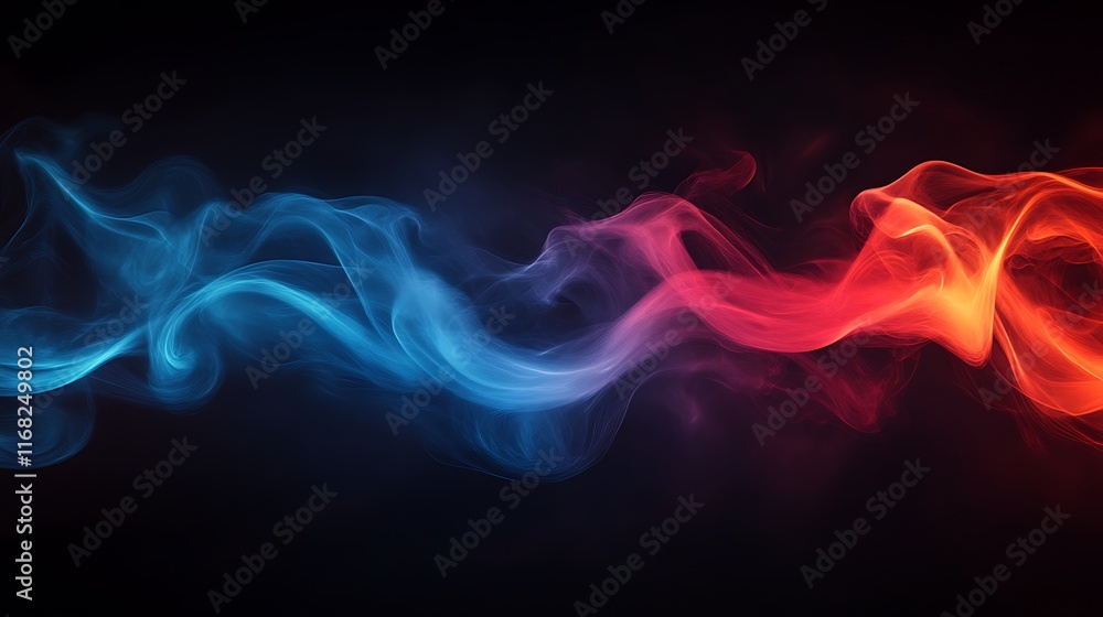 Abstract Blue and Red Smoke: A Dynamic, Evocative Artwork Abstract Blue and Red Smoke: A Dynamic, Evocative Artwork
