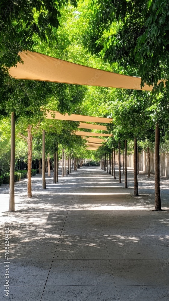 Serene urban park featuring lush shaded areas for relaxation and leisure amidst the city hustle. Serene urban park featuring lush shaded areas for relaxation and leisure amidst the city hustle.
