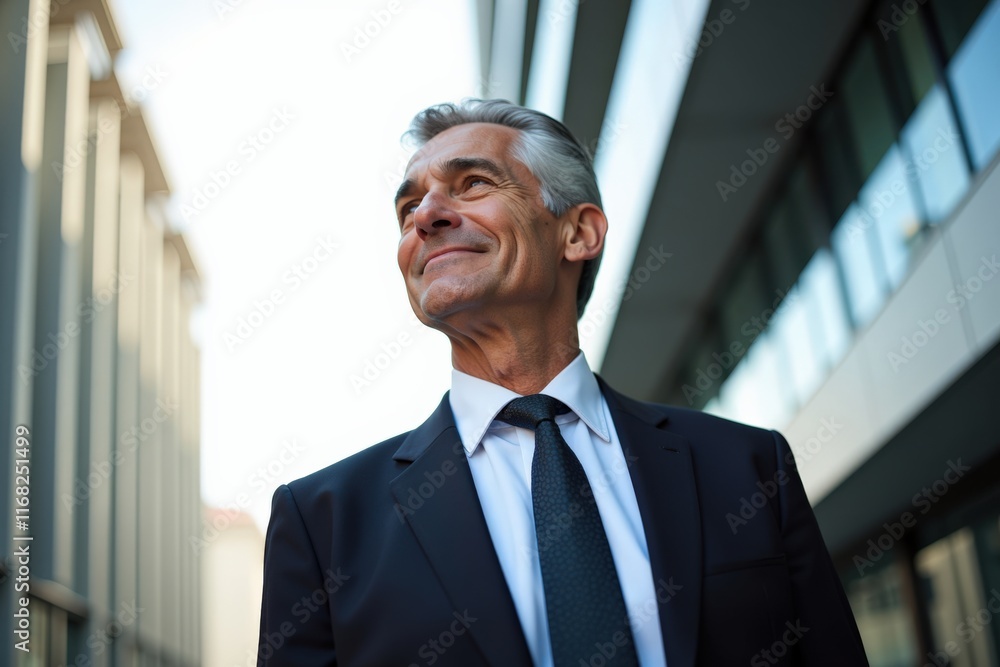 Confident Businessman in Professional Attire Smiling in Urban Setting, Perfect for Business Marketing and Corporate Branding Confident Businessman in Professional Attire Smiling in Urban Setting, Perfect for Business Marketing and Corporate Branding