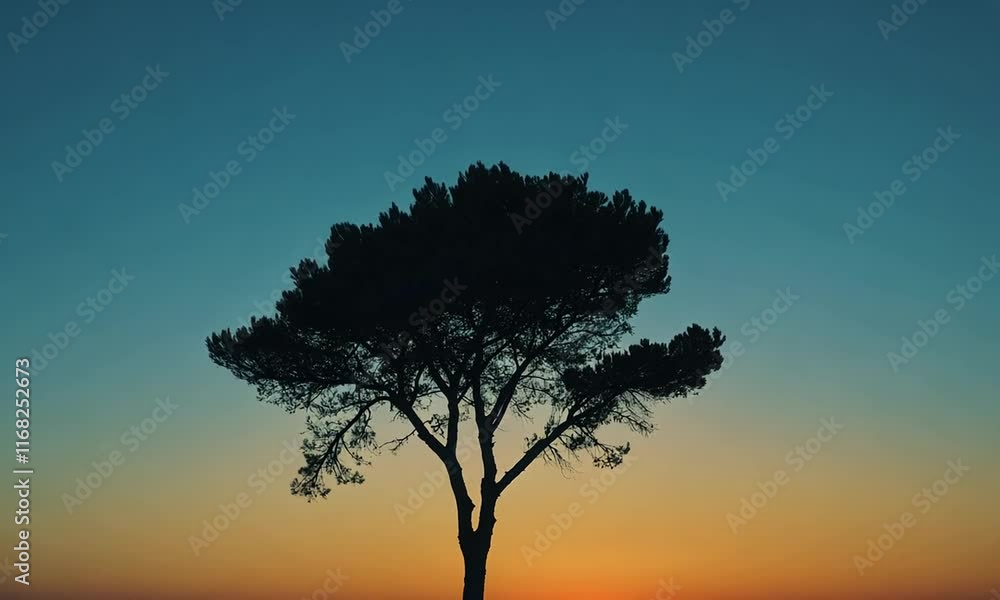 Leafless tree branch silhouette against winter sky. Clouds arriving. Time lapse