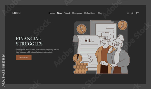 Retirement Challenges. Flat Vector Illustration