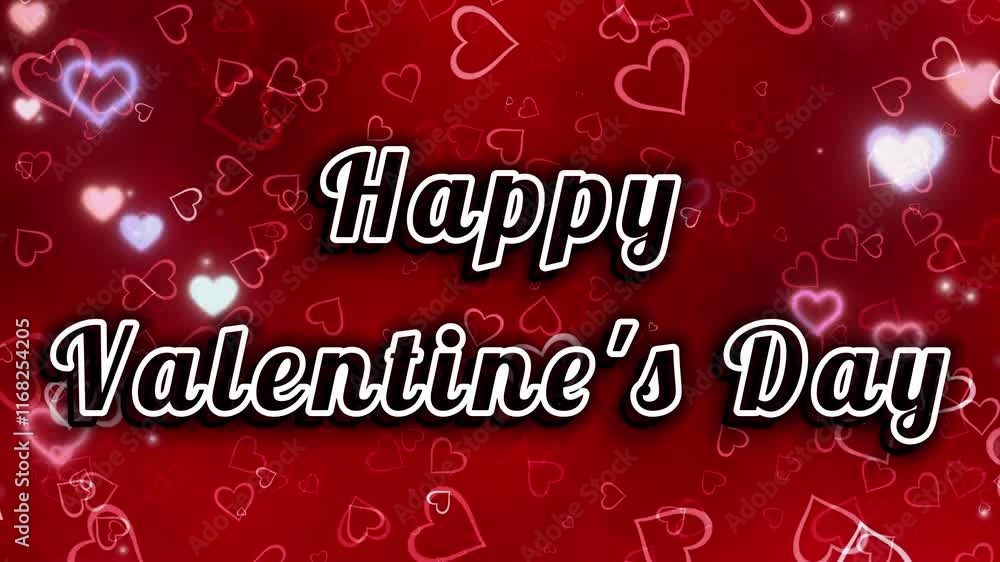 Happy valentines day text animation with Hearts 4k Video. Happy valentines day text animation with Hearts 4k Video.