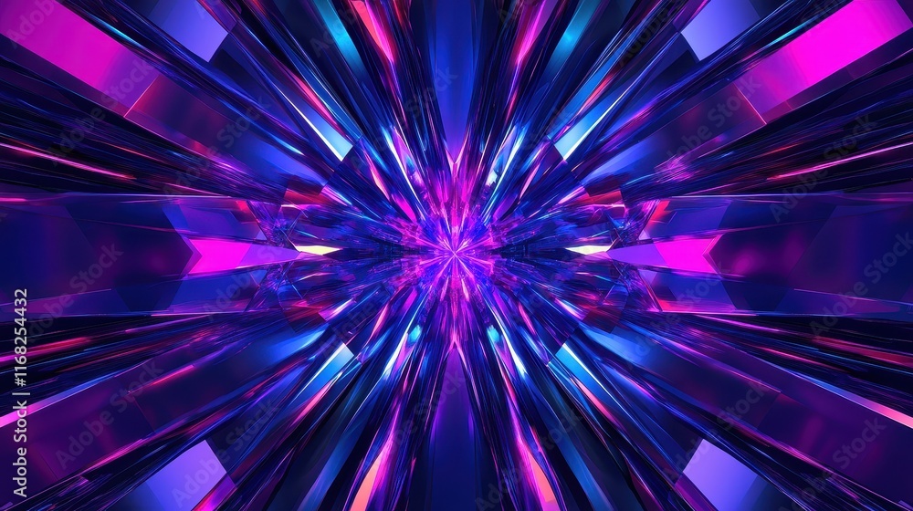 Obraz premium Vibrant purple and blue abstract geometric background with sharp angles