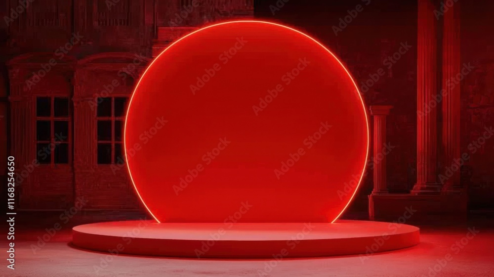 A striking red circular display featuring bold colors and minimalist design, ideal for modern presentations and artistic showcases. A striking red circular display featuring bold colors and minimalist design, ideal for modern presentations and artistic showcases.