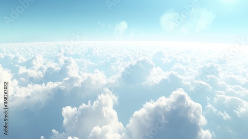 Fototapeta Naklejka Na Ścianę i Meble -  Soft cloudscape background with fluffy white clouds and soft blue sky