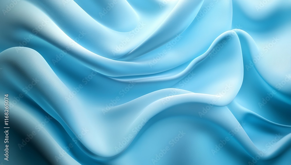 Obraz premium Abstract light blue wavy fabric background.