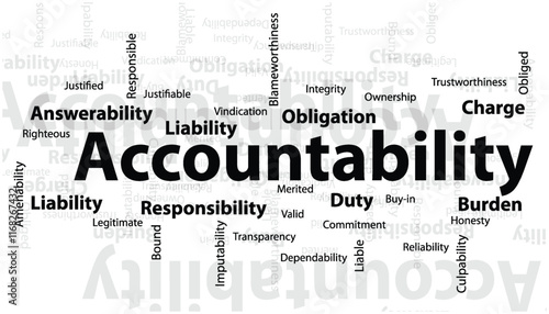 Accountability cloud text gathering concept vector illustration design background