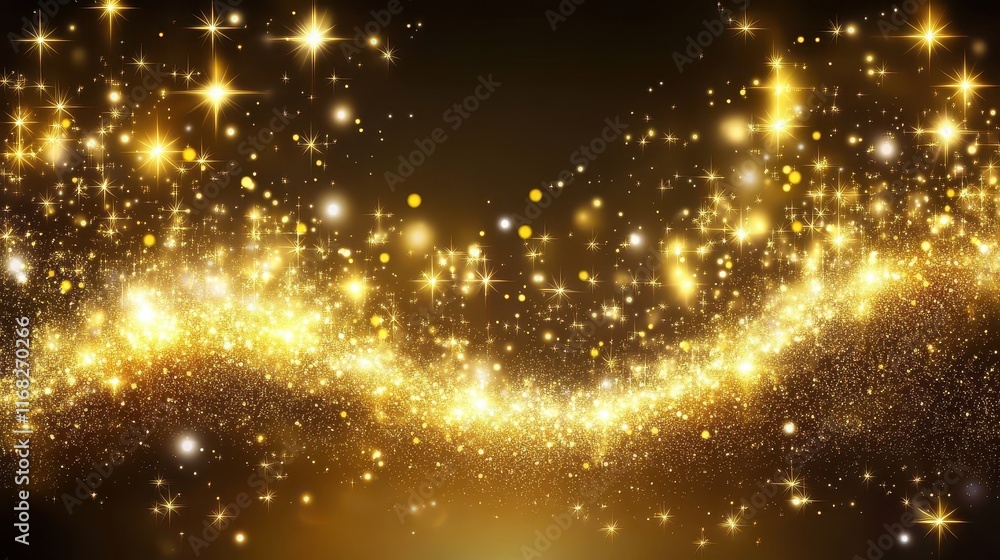 Golden bokeh effect with shimmering lights creating a festive and luxurious feel Golden bokeh effect with shimmering lights creating a festive and luxurious feel