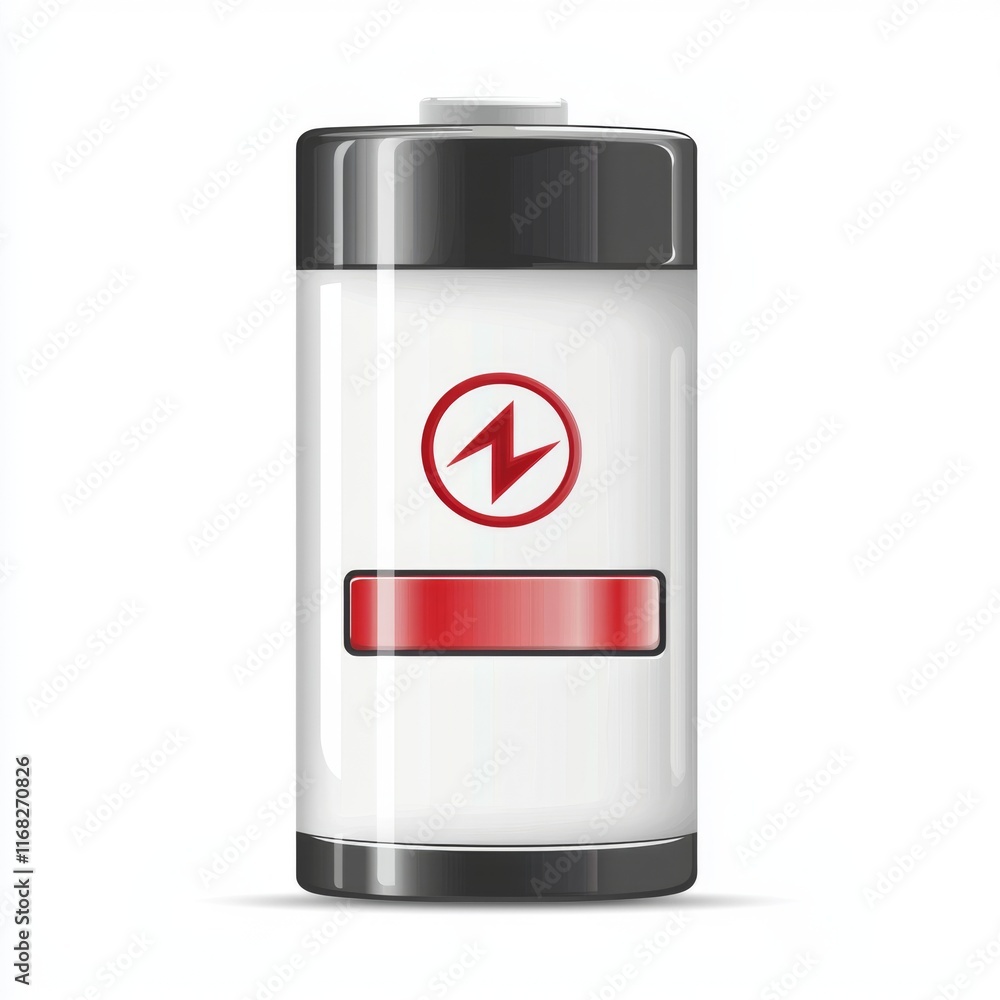 Low Battery Icon with Charging Symbol for Energy, Technology, and Electrical Concepts Low Battery Icon with Charging Symbol for Energy, Technology, and Electrical Concepts