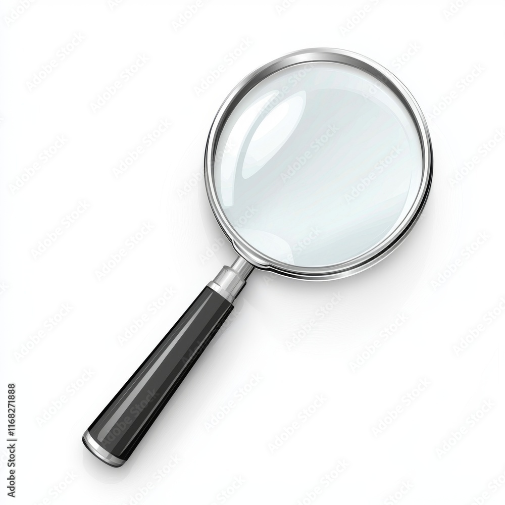 Magnifying Glass Tool Isolated on White Background for Clarity and Focus in Investigative and Analytical Tasks Magnifying Glass Tool Isolated on White Background for Clarity and Focus in Investigative and Analytical Tasks