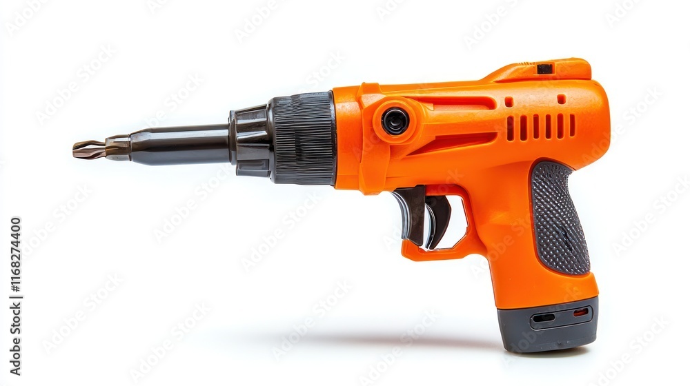 Orange Cordless Electric Drill Tool Shown Isolated Orange Cordless Electric Drill Tool Shown Isolated