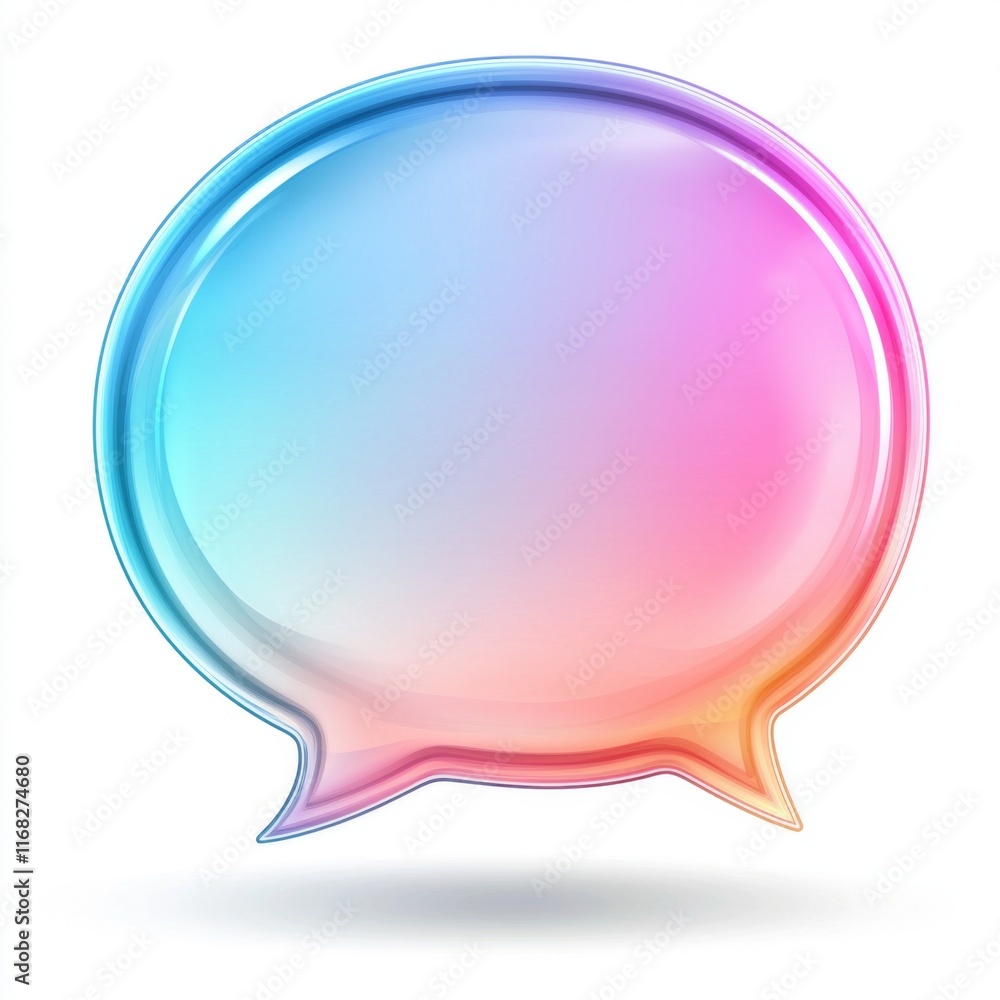 Colorful Glossy Speech Bubble Icon with Gradient Effect for Communication and Messaging Concepts Colorful Glossy Speech Bubble Icon with Gradient Effect for Communication and Messaging Concepts
