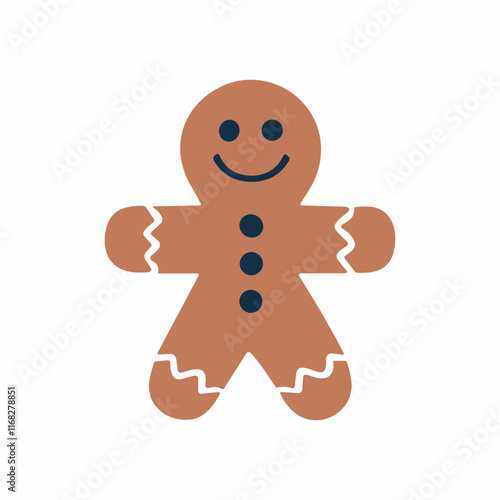  gingerbread man. Christmas cookie vector