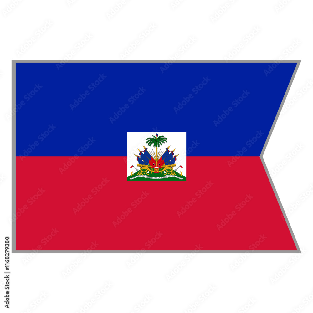 Naklejka premium Haiti flag vector design and illustration , National flag country with original color, Pennon flag