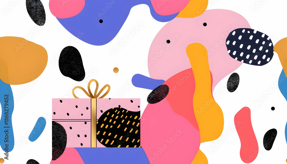 Abstract Illustration Gift Box Colorful Background Abstract Illustration Gift Box Colorful Background