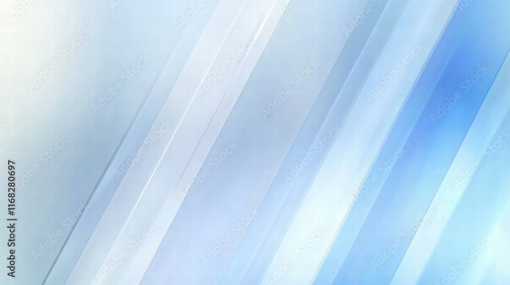 Obraz premium Abstract blue and white diagonal lines creating a soft, modern background.