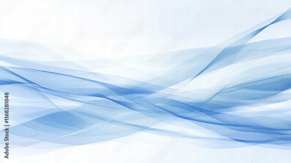 Naklejka premium Abstract blue wave patterns creating a serene and modern background.