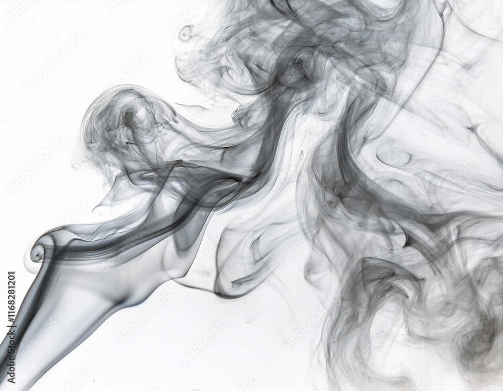 Fototapeta premium Black smoke on white background