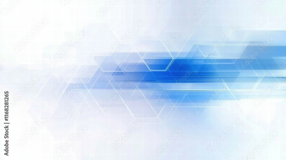 Abstract blue geometric background with a smooth gradient and hexagonal shapes. Abstract blue geometric background with a smooth gradient and hexagonal shapes.