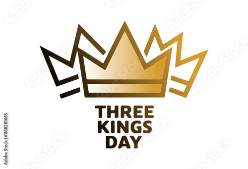 A stylized golden crown symbol representing the celebration of Three Kings Day