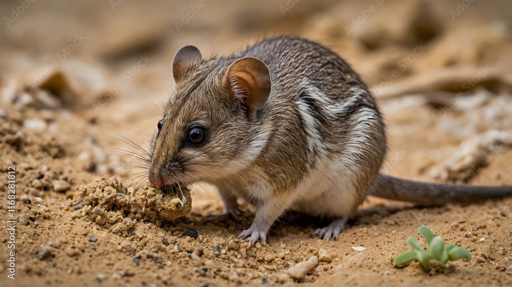 Burrowing Behavior: Carpenterian Dunnart Digging into Sandy Soil in the Desert