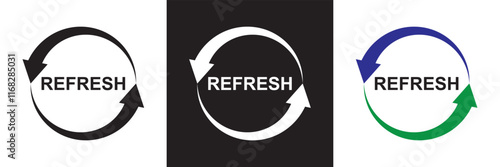 Refresh icon vector. Reload icon vector. Update icon. convert icon. isolated on white and black background. vector illustration. EPS 10