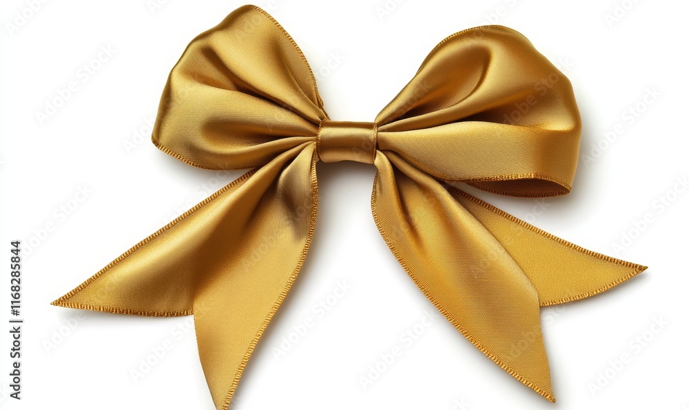 Elegant gold satin ribbon bow isolated on white. (1) Elegant gold satin ribbon bow isolated on white. (1)