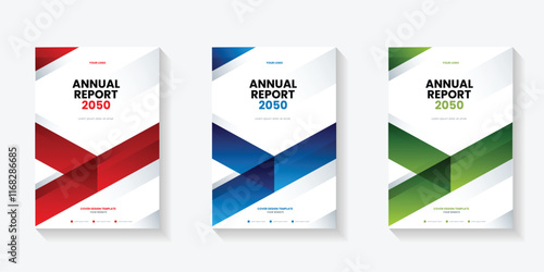 Modern folding ribbon theme book cover template in gradient color. A4 size book cover template for annual report, magazine, booklet, proposal, portfolio, brochure, poster