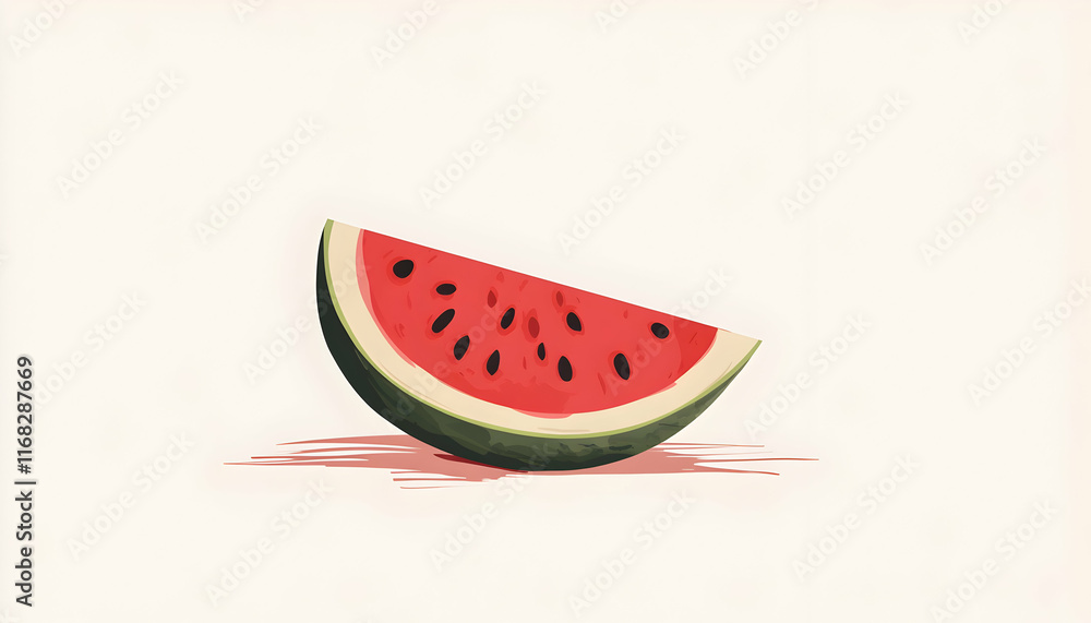 Watermelon Slice Illustration: Summer Fruit Design Watermelon Slice Illustration: Summer Fruit Design