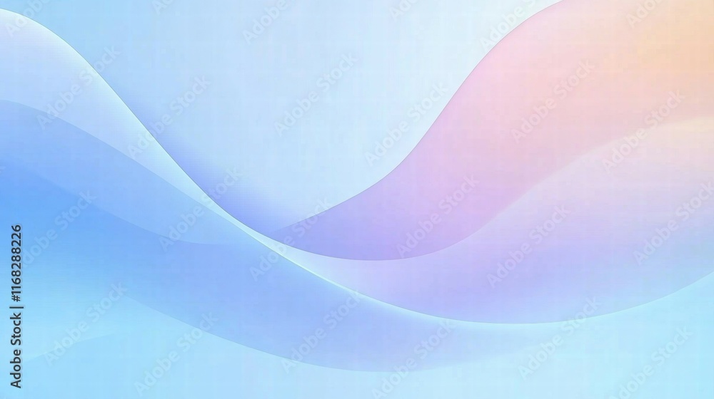 Fototapeta premium Soft, flowing abstract waves in pastel colors create a serene and calming background.