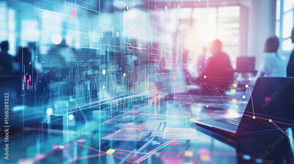 Modern workspace with digital technology and collaborative environment. Generative AI Modern workspace with digital technology and collaborative environment. Generative AI