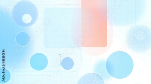 Abstract design featuring soft colors, circles, and shapes, suitable for digital backgrounds.