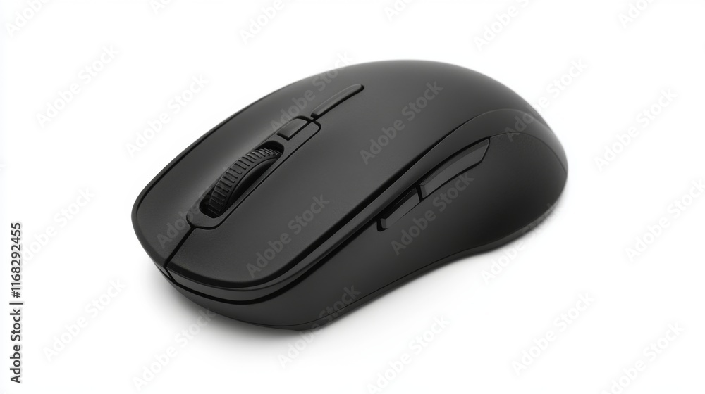 Sleek black wireless mouse designed for comfort and efficiency. Ideal for professionals and gamers alike. A perfect addition to any workspace. Generative AI Sleek black wireless mouse designed for comfort and efficiency. Ideal for professionals and gamers alike. A perfect addition to any workspace. Generative AI