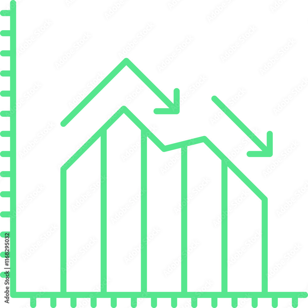 Financial Graph Decline icon single vector illustration Financial Graph Decline icon single vector illustration
