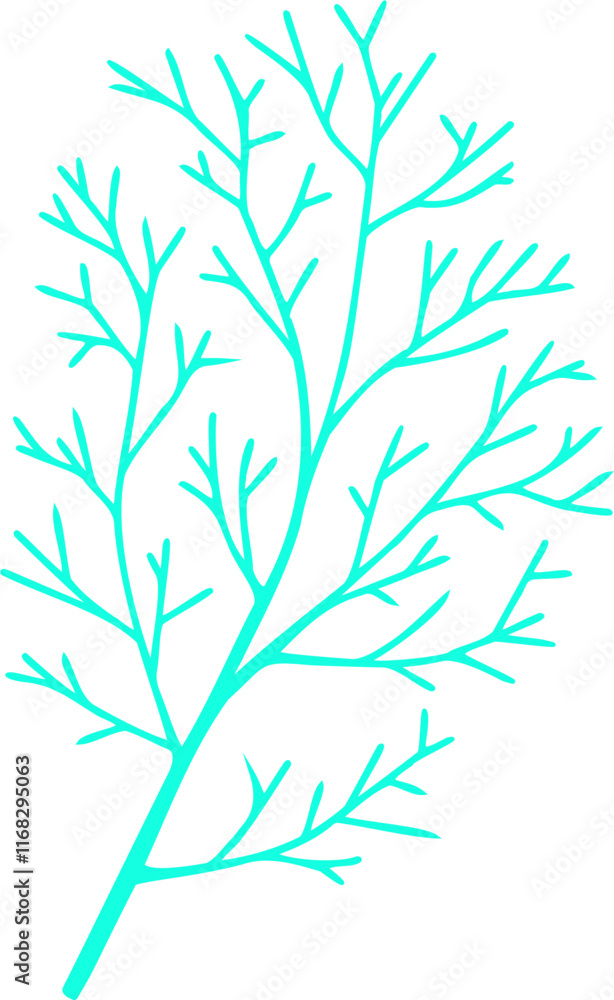 Naklejka premium 민트색 나뭇가지