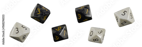 10 sided dice isolated on white