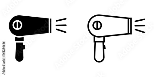 hairdryer set icon on white background