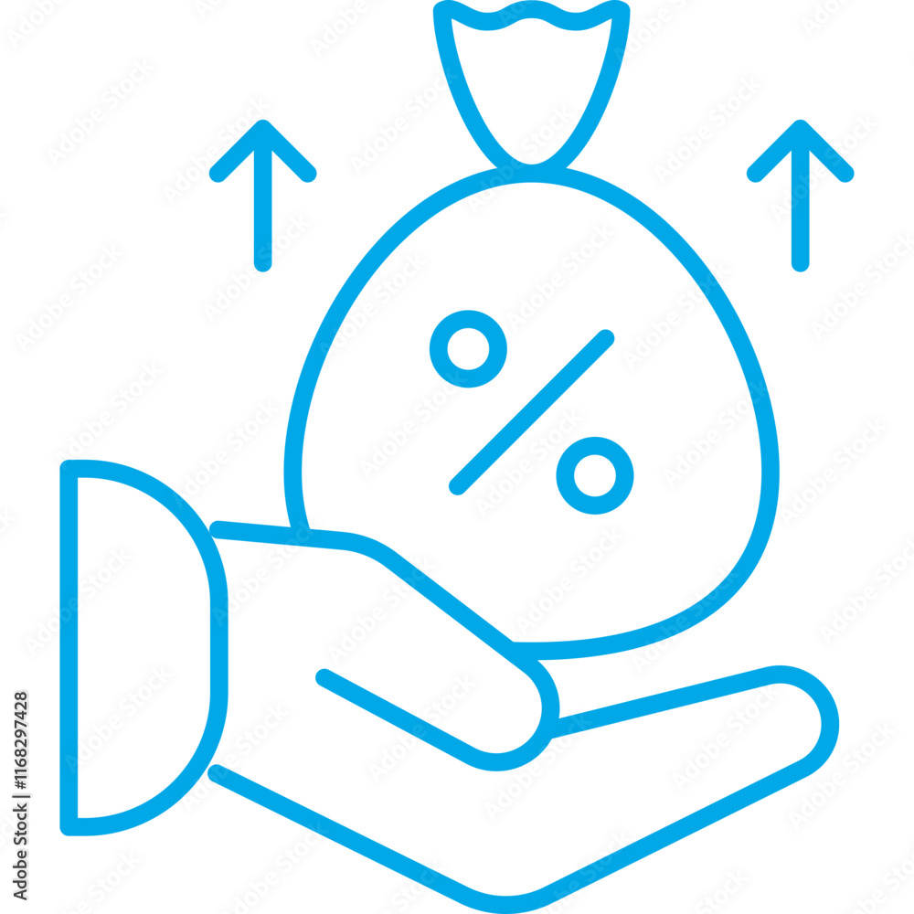 Finance Interest icon single vector illustration Finance Interest icon single vector illustration