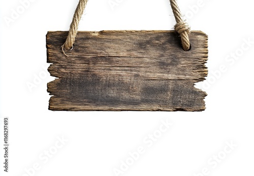 Rustic wooden sign hanging with rope. (2) photo