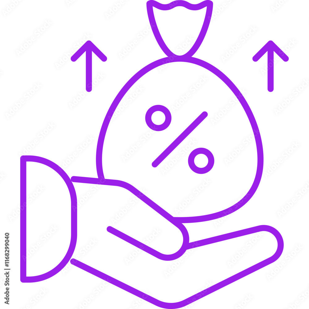 Finance Interest icon single vector illustration Finance Interest icon single vector illustration