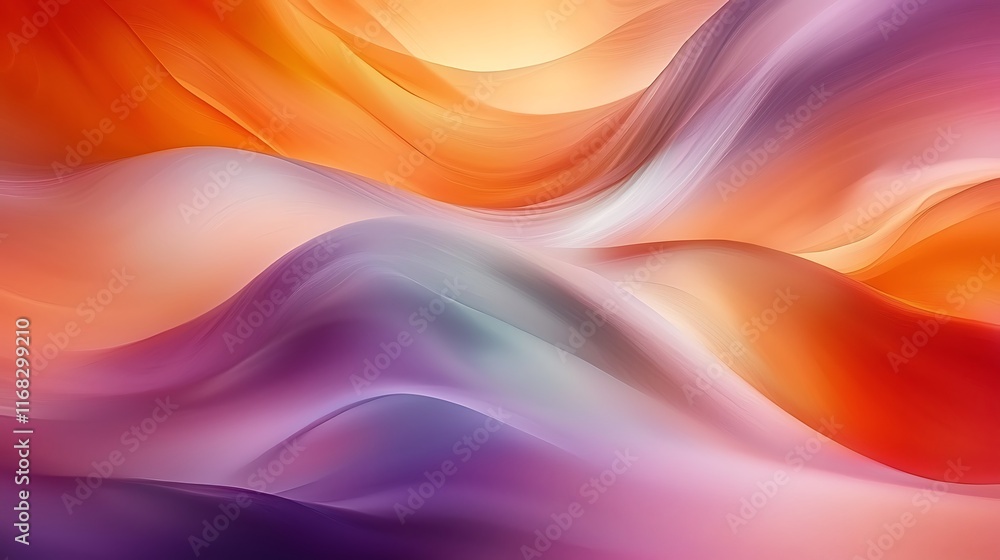 Abstract Orange Purple Swirling Waves Background Abstract Orange Purple Swirling Waves Background