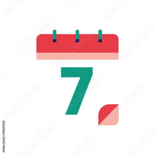 calendar date 07 vector illustration