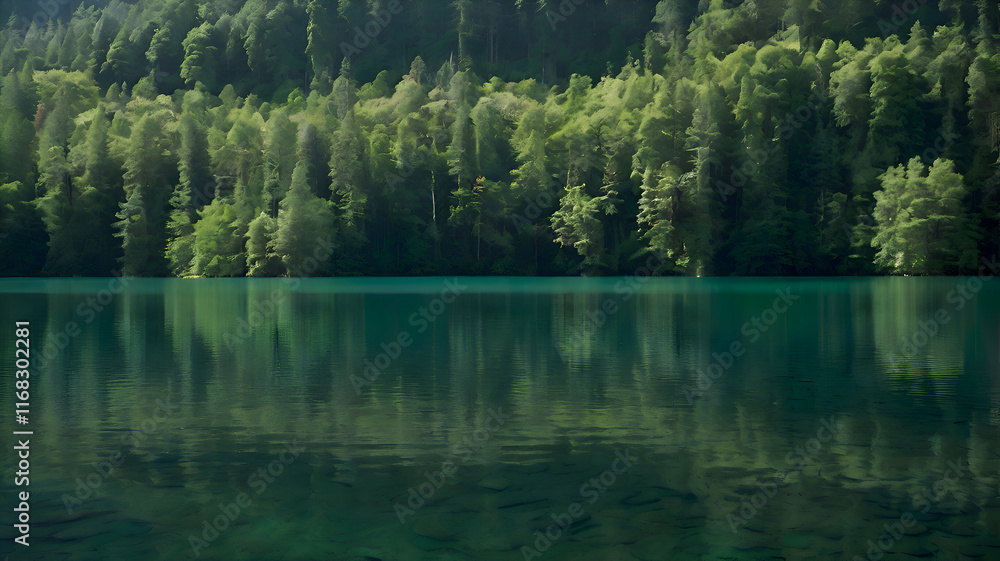 reflection of trees in the lake
