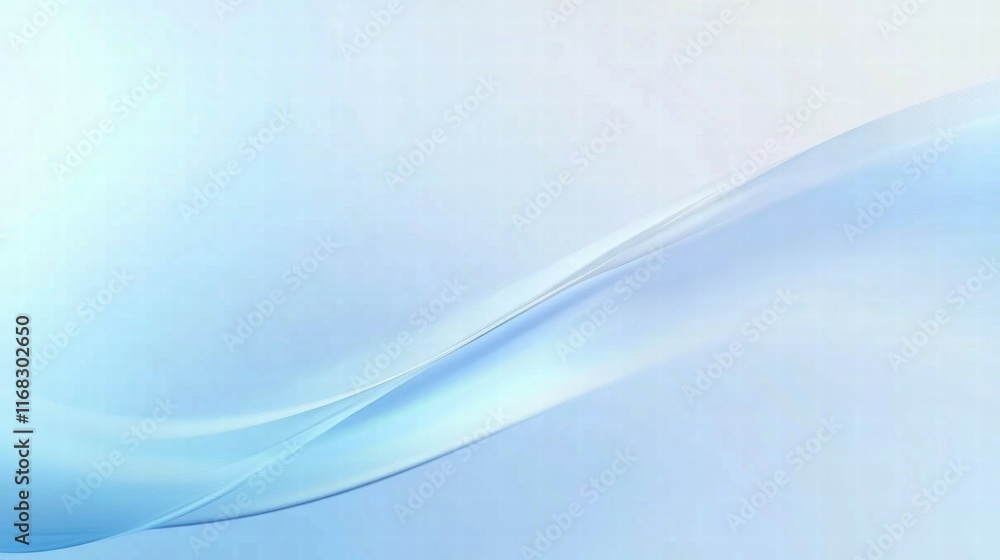 Obraz premium A soft blue gradient with flowing lines, creating a serene and calming background.