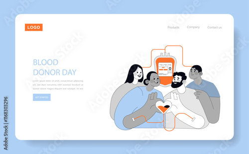 Blood Donor Day. Flat Vector Illustration