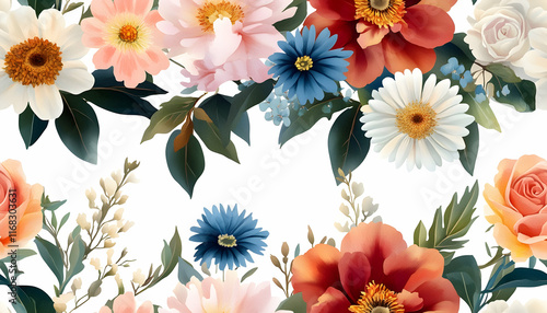 Floral Illustration Seamless Pattern