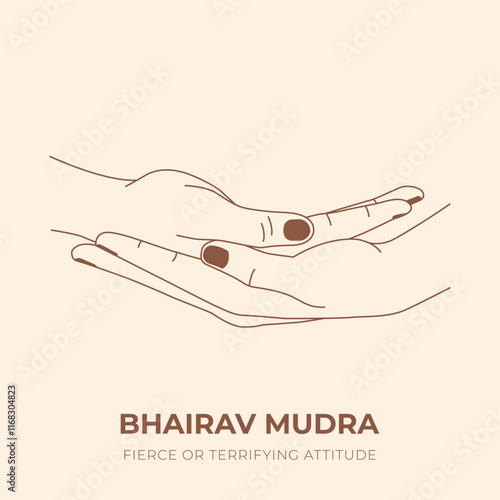 BHAIRAV MUDRA. YOGA. Yogic hand gesture. Yoga hand mudra.