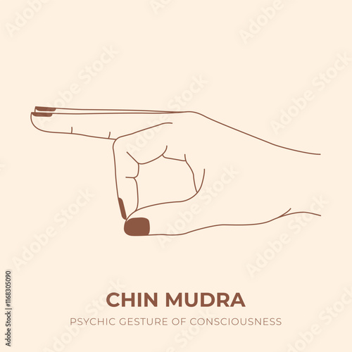 CHIN MUDRA. YOGA. Yogic hand gesture. Yoga hand mudra.