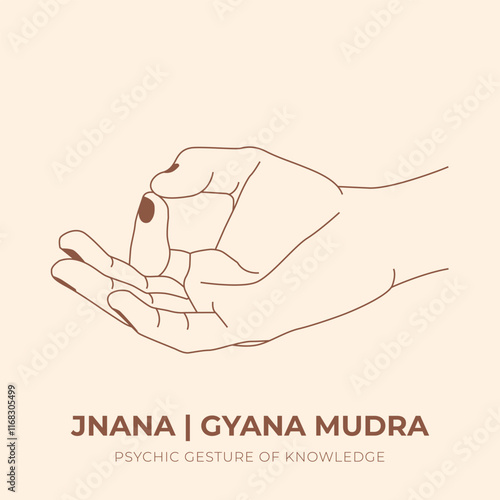 JNANA MUDRA. YOGA. Yogic hand gesture. Yoga hand mudra.