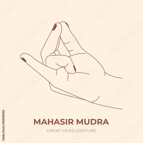 MAHASIR MUDRA. YOGA. Yogic hand gesture. Yoga hand mudra.